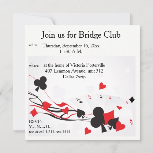 Bridge Club Invitation