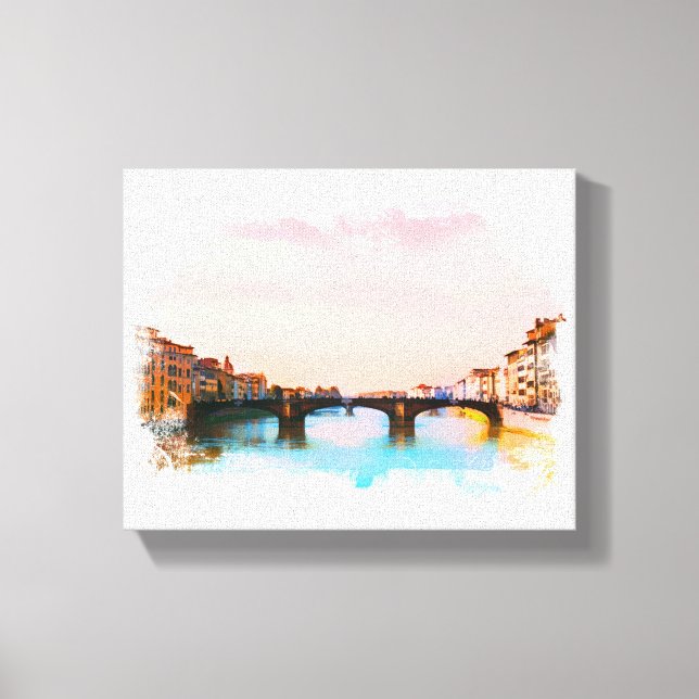 ** Bridge Firenze Florence Italy AP12 Italian Canvas Print (Front)