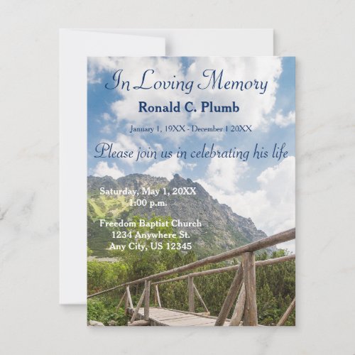 Bridge  Funeral  Memorial Service Invitation