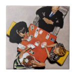 Bridge Game by Norman Rockwell Ceramic Tile<br><div class="desc">Bridge Game by Norman Rockwell</div>