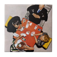 Bridge Game by Norman Rockwell