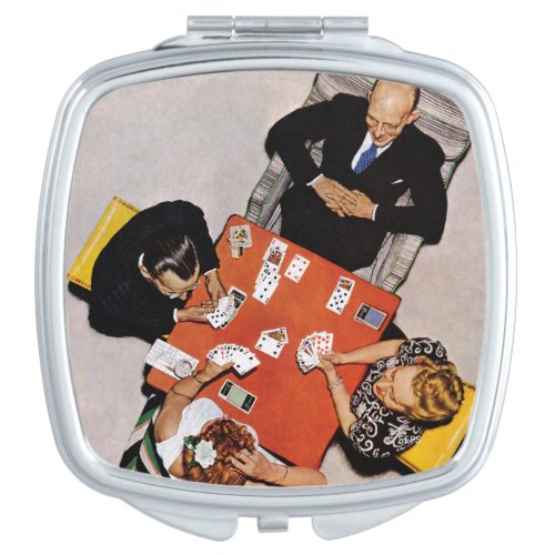 Bridge Game by Norman Rockwell Mirror For Makeup