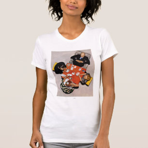 Bridge Game by Norman Rockwell T-Shirt