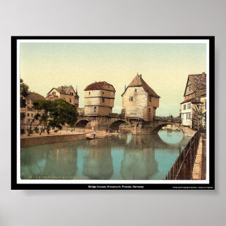 Bridge houses, Kreuznach, Prussia, Germany Poster