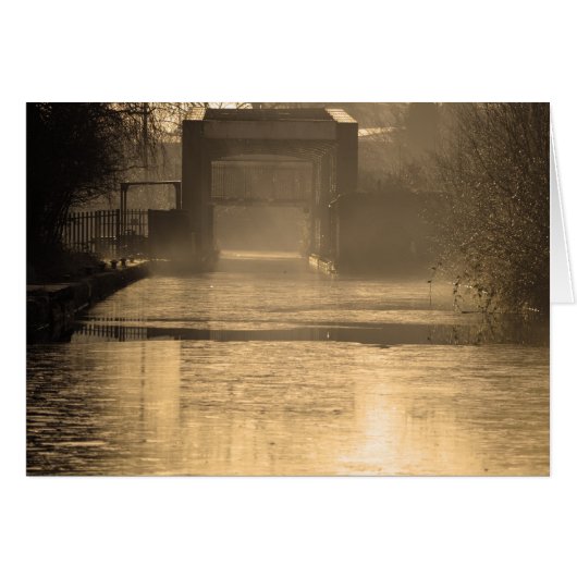 Bridge in morning sun and mist cards (Front Horizontal)