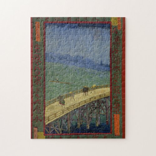 Bridge in Rain after Hiroshige by Vincent Van Gogh Jigsaw Puzzle