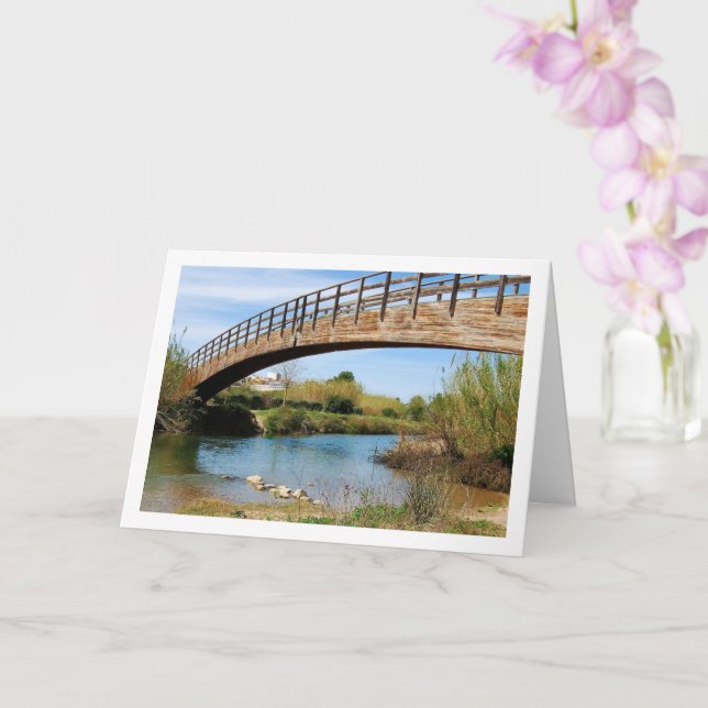 Bridge in Riba-roja de Túria, Spanish Town Card (Orchid)