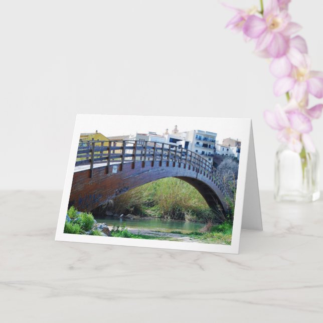Bridge in Riba-roja de Túria, Spanish Town Card (Orchid)