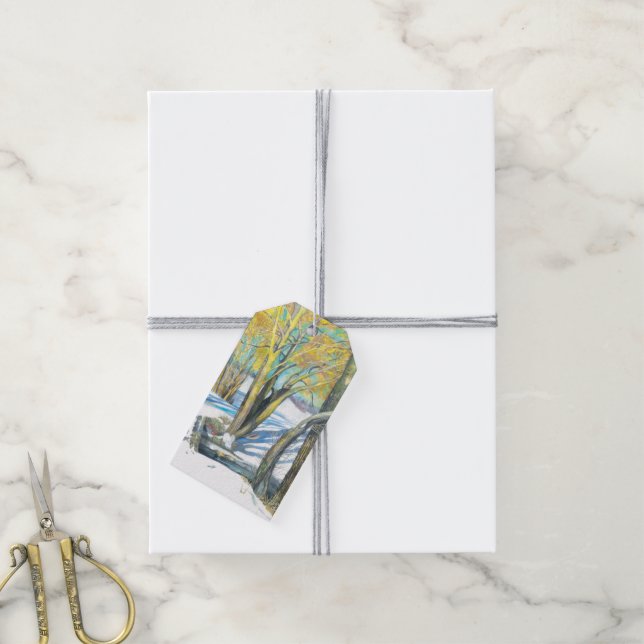 bridge in the winter gift tags (With Twine)