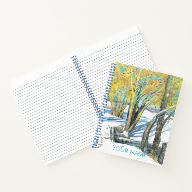 bridge in the winter Watercol painting Notebook (Inside)