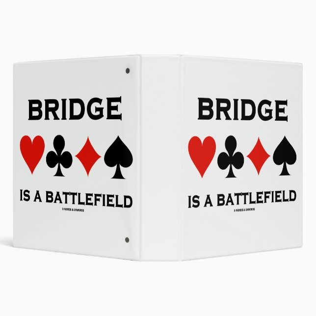 Bridge Is A Battlefield Four Card Suits 3 Ring Binder (Background)