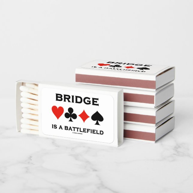 Bridge Is A Battlefield Four Card Suits Matchboxes (Stacked)