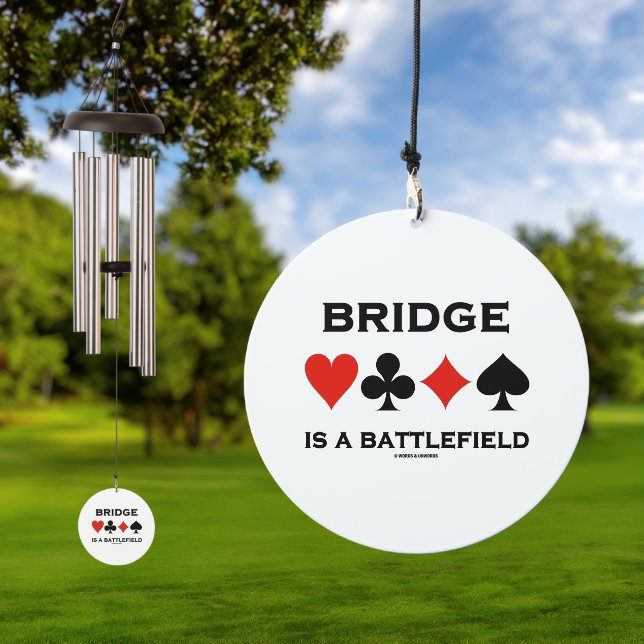 Bridge Is A Battlefield Four Card Suits Wind Chime (Outdoor)