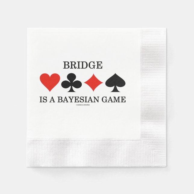 Bridge Is A Bayesian Game Four Card Suits Napkins (Front)