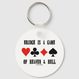 Bridge Is A Game Of Heaven & Hell (Card Suits) Keychain