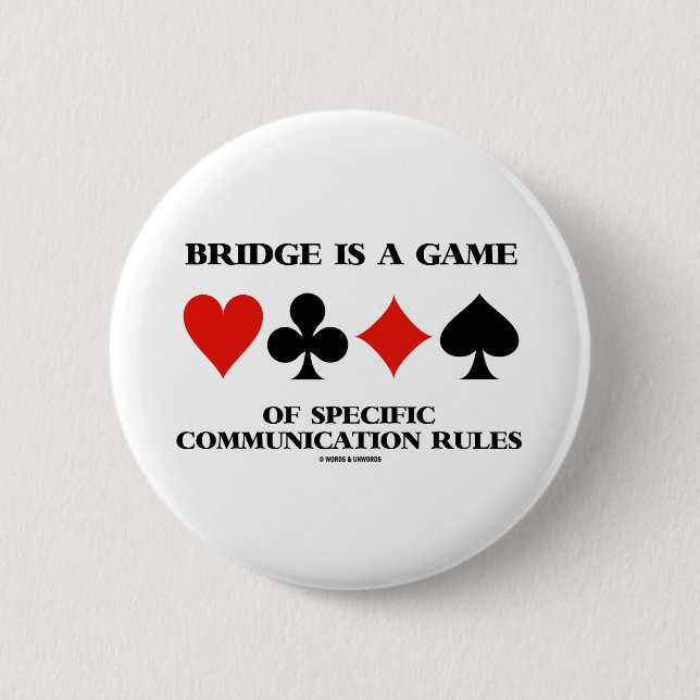 Bridge Is A Game Of Specific Communication Rules Button (Front)
