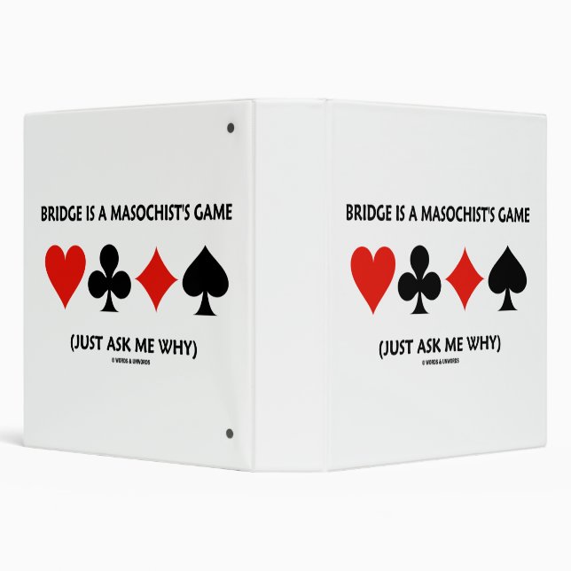 Bridge Is A Masochist's Game (Just Ask Me Why) 3 Ring Binder (Background)