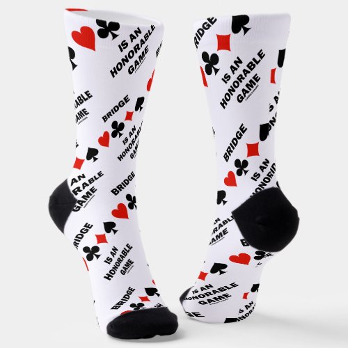 Bridge Is An Honorable Game Four Card Suits Socks