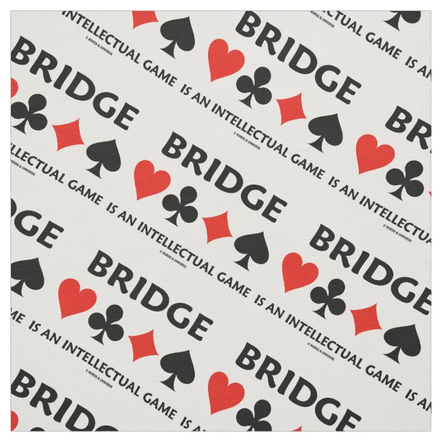 Bridge Is An Intellectual Game Four Card Suits Fabric (Swatch)