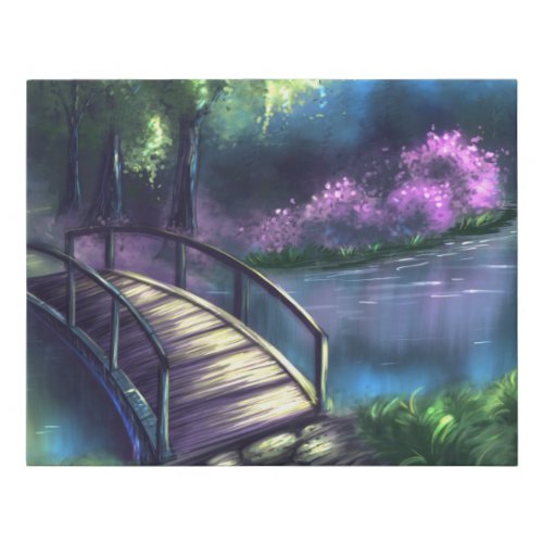 Bridge landscape faux canvas print