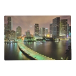 Bridge Leads Across Waterway To Downtown Miami Placemat at Zazzle