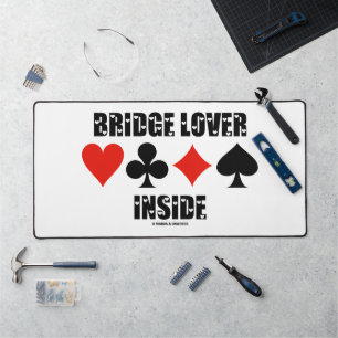 Bridge Lover Inside Four Card Suits Desk Mat