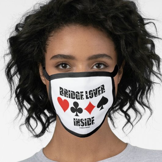 Bridge Lover Inside Four Card Suits Face Mask (Worn Her)