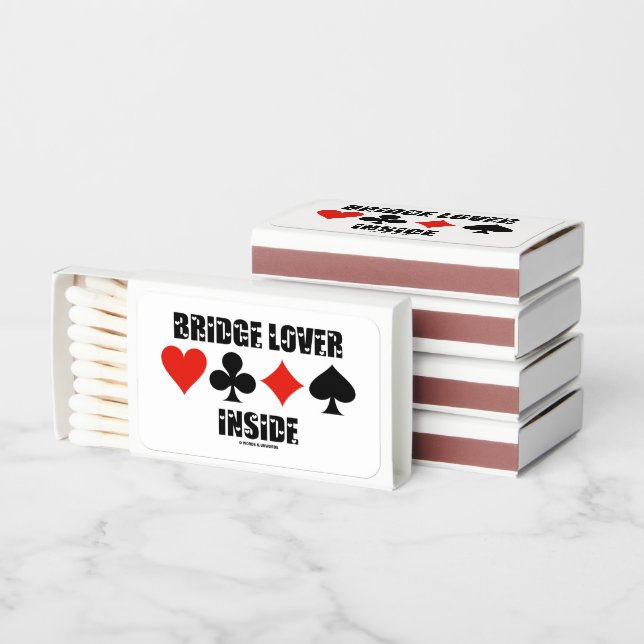 Bridge Lover Inside Four Card Suits Matchboxes (Stacked)