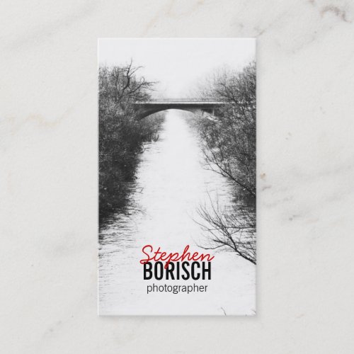 Bridge Minimalistic BW Photo Business Card