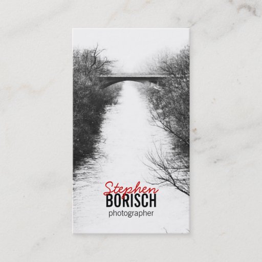 Customizable Bridge Minimalistic BW Photo Business Card