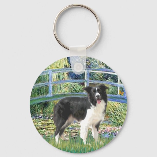 Bridge (Monet)-Border Collie Keychain (Front)