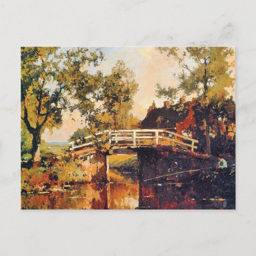 Bridge near Estate Linschoten fine art painting Postcard