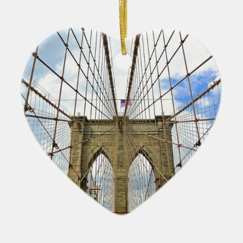 Bridge New York Brooklyn City Building Structure Ceramic Ornament