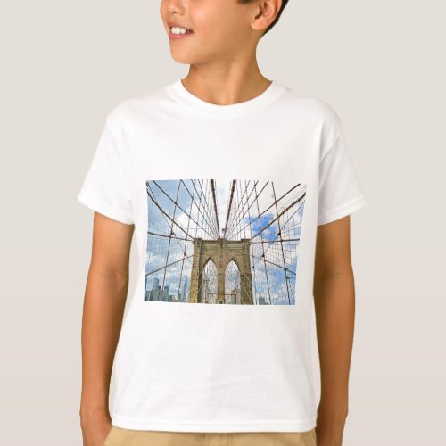 Bridge New York Brooklyn City Building Structure T_Shirt