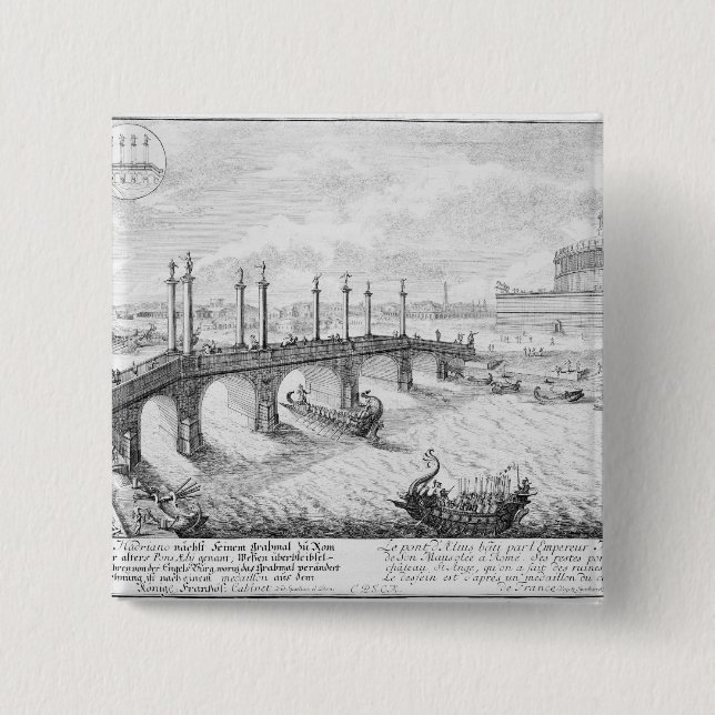 Bridge of Aelius and Hadrian's Mausoleum (Castel S Button (Front)