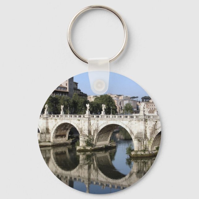 Bridge of Castel st Angelo, Rome, Italy Keychain (Front)
