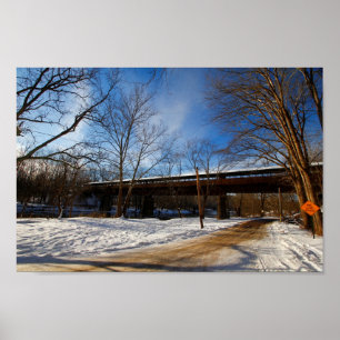 Bridge of Dreams in Winter, Brinkhaven, Ohio Poster
