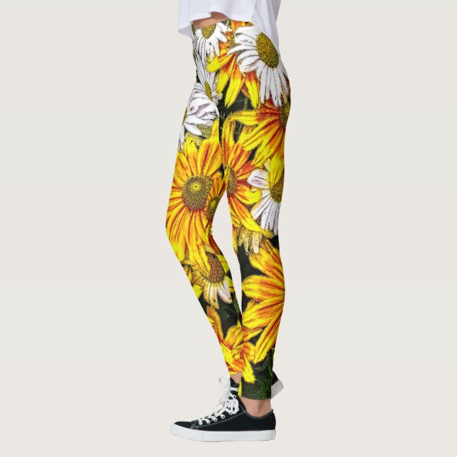 Bridge of Flowers Daisies Leggings (Left)