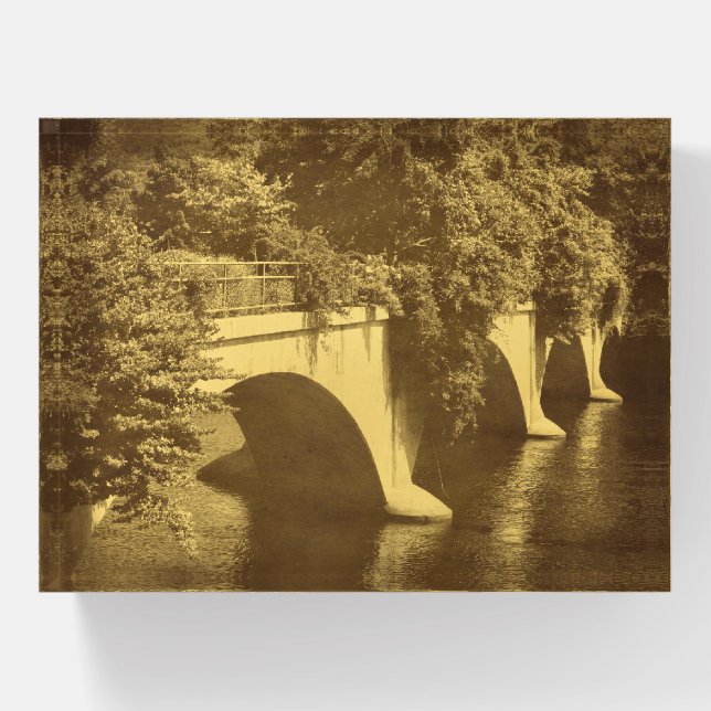 Bridge Of Flowers Vintage Look  Paperweight (Front)