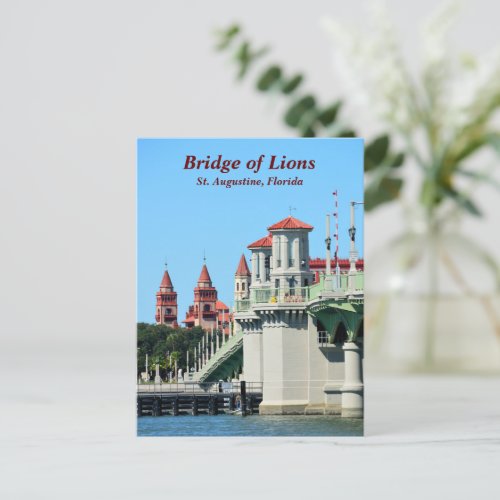 Bridge of Lions St Augustine Florida Holiday Postcard