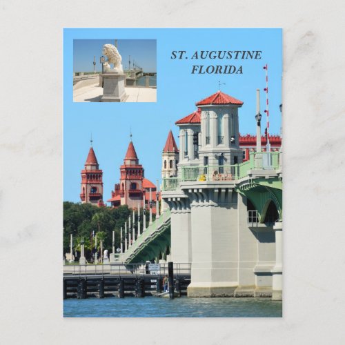 Bridge of Lions St Augustine Florida Postcard