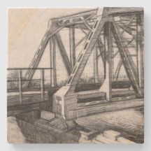 Bridge old pencilart Monochrome Black & White