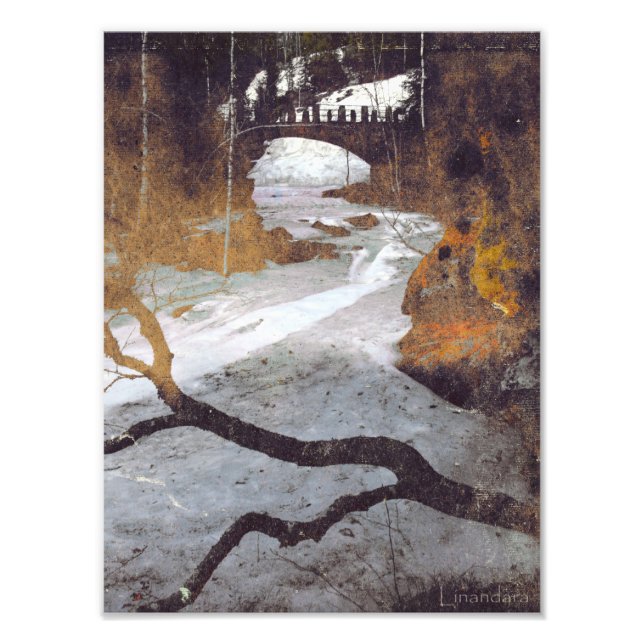 Bridge Over a Frozen Stream by Alexandra Cook Photo Print (Front)