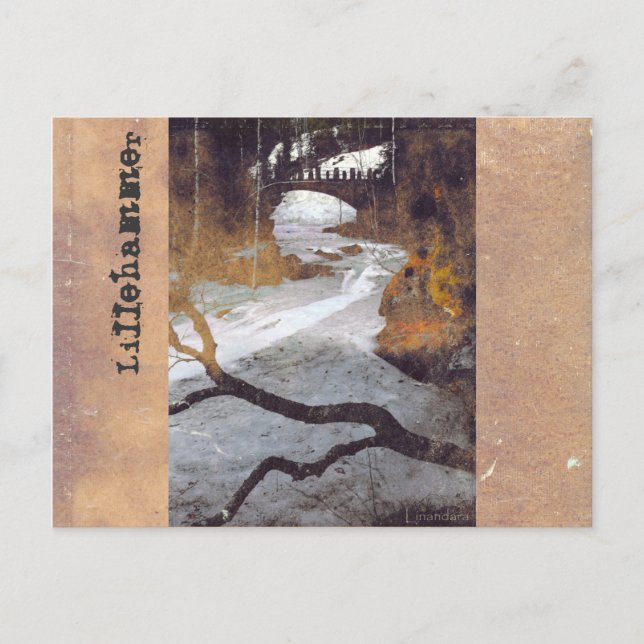 Bridge Over a Frozen Stream by Alexandra Cook Postcard (Front)