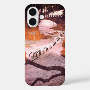 Bridge Over a Frozen Stream in Lillehammer, Norway iPhone 16 Case