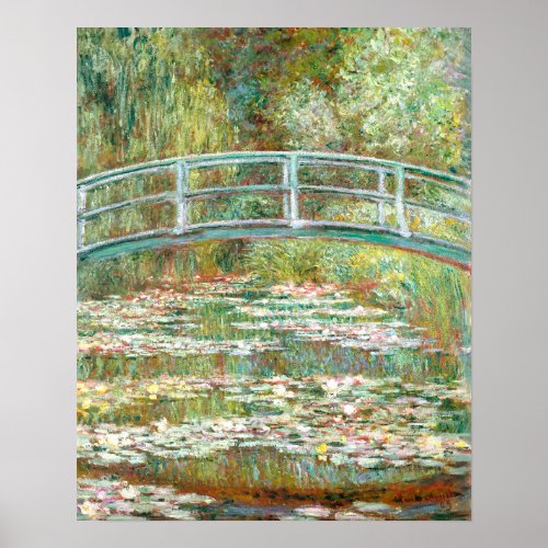 Bridge over a Pond of Water Lilies by Claude Monet Poster