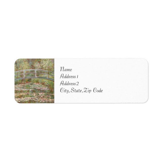 Bridge Over a Pond of Water Lilies by Monet Label (Front)