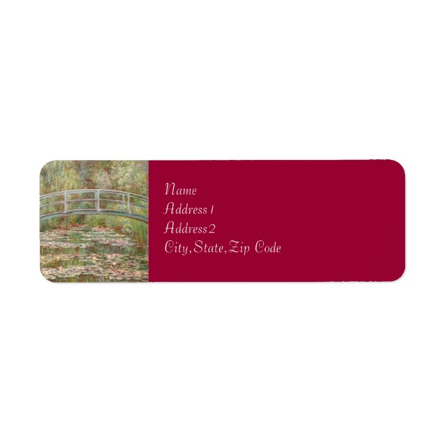 Bridge Over a Pond of Water Lilies by Monet Label (Front)