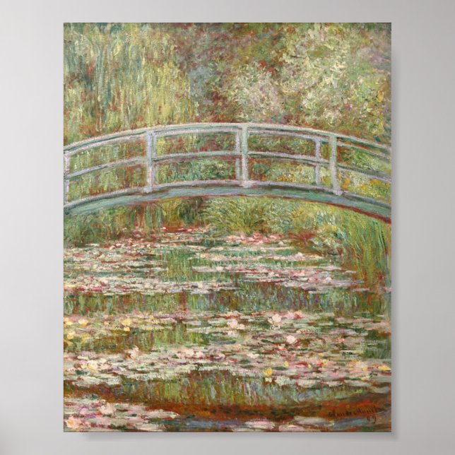 Bridge Over a Pond of Water Lillies by Monet Poster (Front)