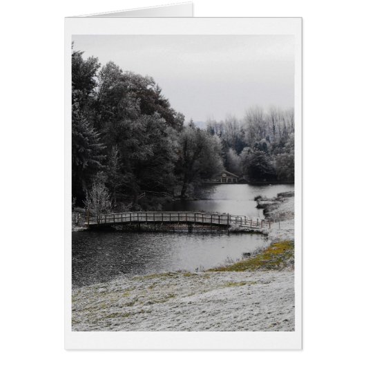 Bridge over icy water cards (Front)